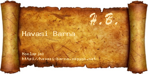 Havasi Barna névjegykártya