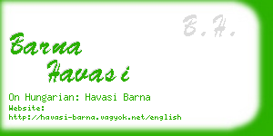 barna havasi business card